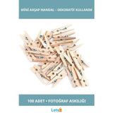 Letsii Ahşap Mini Ham Mandal 100 Adet Eğlenceli Dekorasyon Aksesuarı