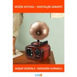 Letsii Ahşap Retro Görünümlü Gramofon Müzik Kutusu