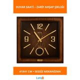 Letsii Ahşap Tasarımlı Şık Duvar Saati 41x41 cm