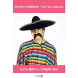 Letsii Altın Şeritli Sombrero Meksika Şapkası Yetişkin Boy