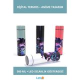 Letsii Anime Baskılı Paslanmaz Çelik Dijital Göstergeli Termos 500 ml