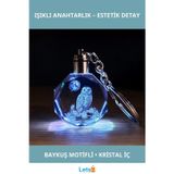 Letsii Baykuş Tasarımlı Işıklı Kristal Anahtarlık 10 cm