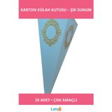 Letsii Beyaz Karton Külah Şeker ve Lokum Kutusu 25’li Paket