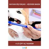 Letsii Çift Taraflı Hayvan Diş Fırçası 4'lü Set Kediler ve Köpekler için