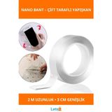 Letsii Çift Taraflı Şeffaf Nano Bant 2 Metre 3cm Genişlik