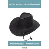 Letsii Çocuk Kovboy Şapkası Nubuk Süet 54 No Siyah