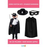 Letsii Çocuk Zorro Pelerin Şapkası ve Maske Seti