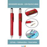 Letsii Çok Fonksiyonlu Metal Mühendis Kalem Cetvel Tornavida Su Terazisi - taşınabilir - Çok Renkli - Tek Ebat
