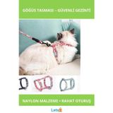 Letsii Dayanıklı Ayarlanabilir Kedi Gezdirme Göğüs Tasması