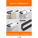 Letsii Dayanıklı Paslanmaz Metal Mat Siyah Havluluk