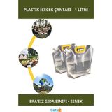 Letsii Dayanıklı Plastik Içecek Çantası 1 Litre Buz Torbası - Çok Renkli