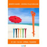 Letsii Dayanıklı Plastik Şemsiye Sabitleme Kazığı 41 cm Spiral Tasarım