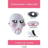 Letsii Dayanıklı Plastik Testere Saw Maskesi 17.5 x 22.5 cm Cadılar Bayramı Kostüm Aksesuarı