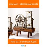 Letsii Dekoratif Dönme Dolap Biblolu Kum Saati 18x15 cm Ahşap Metal Şıklığında