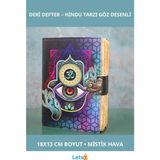 Letsii Deri Kapaklı Otantik Hindu Gözlü 18X13 cm Günlük Defter - Çok Renkli - Defter & Ajanda