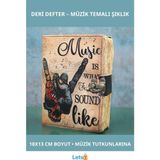 Letsii Deri Müzik Temalı Defter 18X13 cm - Çok Renkli - Defter & Ajanda