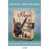 Letsii Deri Müzik Temalı Defter 18x13 cm