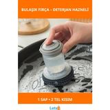 Letsii Deterjan Hazneli Ergonomik Telli Bulaşık Fırçası 2 Adet - Standart