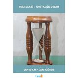 Letsii Doğal Ahşap Klasik Dekoratif Kum Saati 20x10 cm