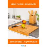 Letsii Doğal Ahşap Tezgah Üstü Kesme Tahtası Küçük Boy 38x45 cm