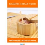 Letsii Doğal Bambu Ahşap Kaşıklı Baharatlık - Çok Renkli