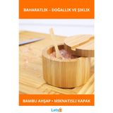 Letsii Doğal Bambu Ahşap Kaşıklı Baharatlık