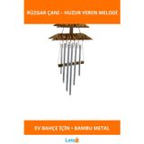 Letsii Doğal Bambu Metal Çanlı Rüzgar Çanı Estetik Bahçe Dekorasyonu