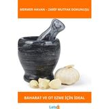 Letsii Doğal Cilalı Mermer Havan Zarif Mutfak Aksesuarı - Çok Renkli