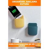 Letsii Duvara Monte Yapışkanlı Telefon Şarj Standı ve Kablo Düzenleyici Organizer Saklama Kutusu - Çok Renkli