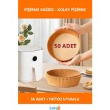 Letsii Fritöz Pişirme Kağıdı 50 Adet Yağsız ve Yapışmaz