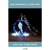 Letsii Futbolcu Tasarımlı Işıklı Kristal Cam Anahtarlık 10 cm