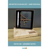 Letsii Gri Deri Defter Beyaz Kalem Seti Mobil Uyumlu - Çok Renkli - Defter & Ajanda