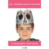 Letsii Gümüş Kumaş Çocuk Kral Tacı Şık ve Zarif Aksesuar