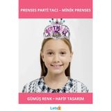 Letsii Gümüş Renk Pembe Detaylı Yazılı Prenses Doğum Günü Parti Tacı