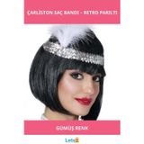 Letsii Gümüş Renk Retro Çarliston Saç Bandı Şık Aksesuar