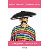 Letsii Gümüş Şeritli Sombrero Meksika Şapkası Yetişkin Boy