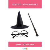 Letsii Harry Potter Temalı Şapka Gözlük Asa Seti