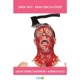 Letsii Kafaya Saplanmış Kanlı Balta Şaka Tacı Eğlenceli Halloween Aksesuarı
