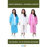 Letsii Kalın Yağmurluk Büyük Boy Su Geçirmez Unisex Sarı Beyaz Gül Kurusu