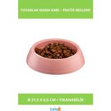 Letsii Kaliteli Plastik Büyük Yuvarlak Mama Kabı Mor Mavi Yeşil Pembe 21.5 cm - Çok Renkli