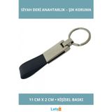 Letsii Kaliteli Siyah Deri Metal Anahtarlık 11 cm