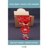 Letsii Kalp Figürlü Dilek Şişesi Hediye Seti 10 cm