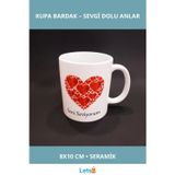 Letsii Kalpli Seni Seviyorum Baskılı Seramik Kupa Bardak