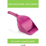 Letsii Kapaklı Kedi Tuvalet Küreği Kolay Temizleme Için A Kalite Plastik 30X15CM - Renkli