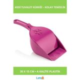 Letsii Kapaklı Kedi Tuvalet Küreği Kolay Temizleme için A Kalite Plastik 30x15cm
