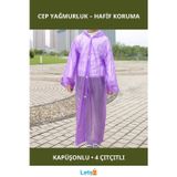 Letsii Kapüşonlu Naylon Cep Yağmurluk Su Geçirmez, Dayanıklı, Unisex