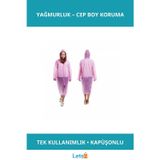 Letsii Kapüşonlu Tek Kullanımlık Yağmurluk Rüzgar Geçirmez ve Suya Dayanıklı