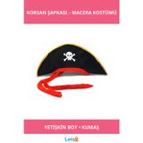 Letsii Karayip Korsanları Kaptan Jack Kumaş Korsan Şapkası Yetişkin