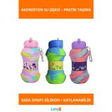 Letsii Katlanabilir Gıda Sınıfı Silikon Akordiyon Su Şişesi