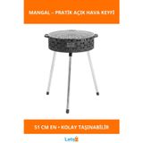 Letsii Katlanabilir Lüks Mangal No 3 Büyük Boy Dayanıklı Piknik Mangal